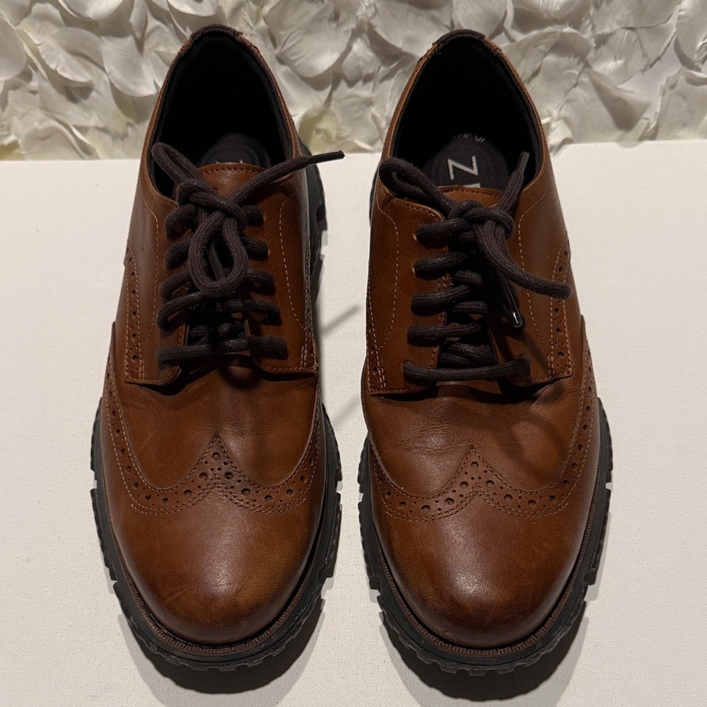 Cole Haan Brown Leather Wingtip Derby Shoes